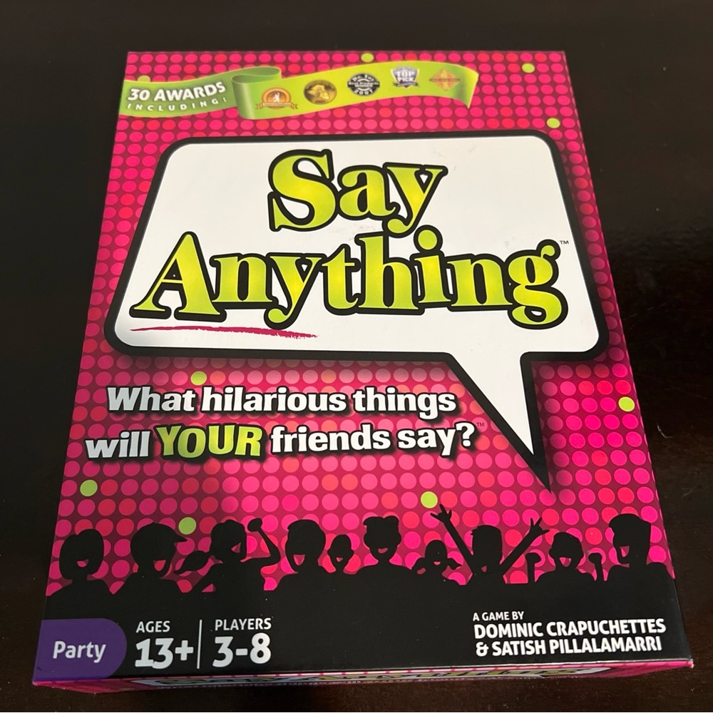 SAY ANYTHING GAME Family Fun Party Board Game 30 Awards Ages 13+